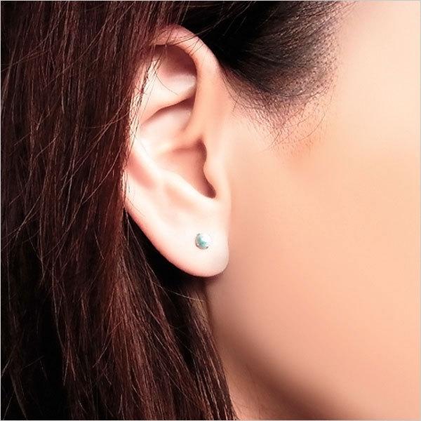 ラリマー ピアス K10 ピンクゴールド ラリマール 両耳用 4mm ラウンド