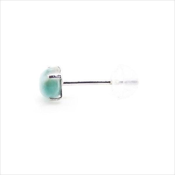 ラリマー ピアス Pt900 プラチナ ラリマール 両耳用 4mm ラウンド 