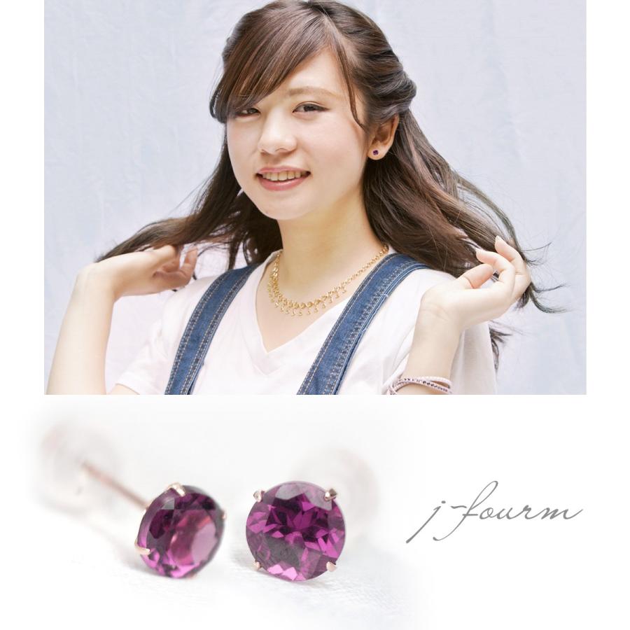ピアス 18K ガーネット 18金ピアス アルマンディン ガーネット