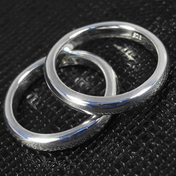 ペアリング 刻印 シンプル シルバー 925 送料無料 指輪 名入れ 3mm 甲