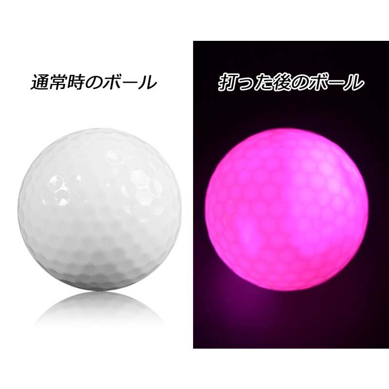光るゴルフボール LED 6個セット 打つと光る 8分間光る 118gbl04 : J