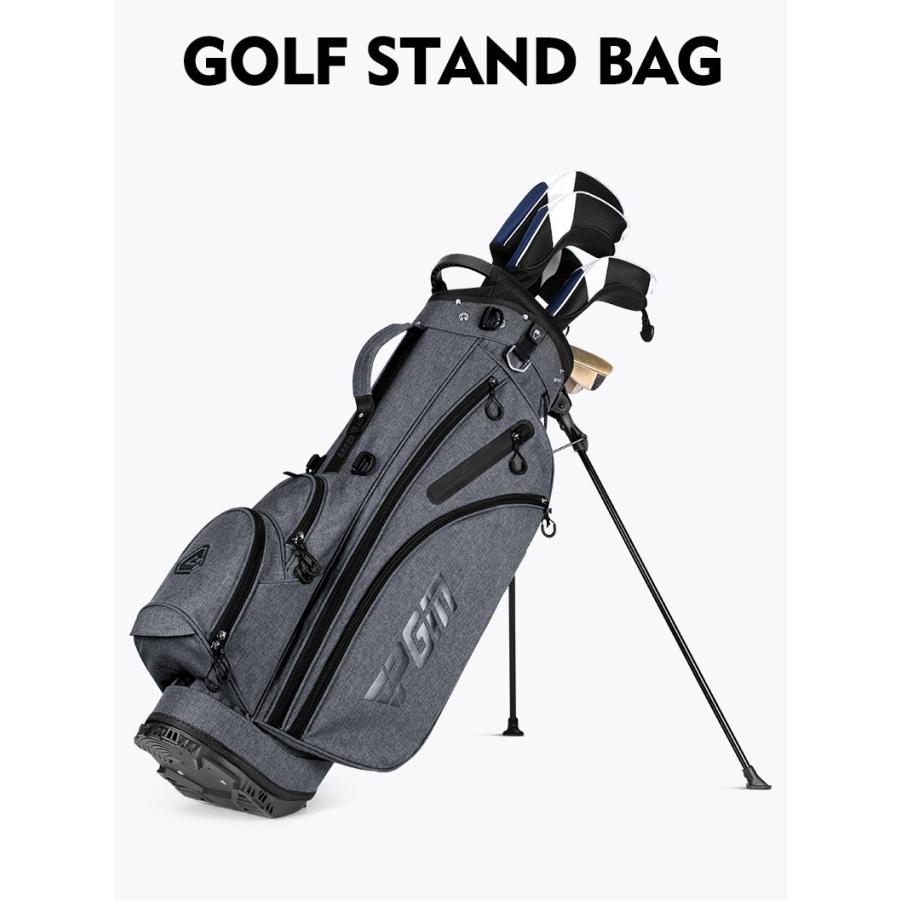 スタンド式キャディバッグ ゴルフ収納バッグ 軽量 自立型 118gcc08 : J