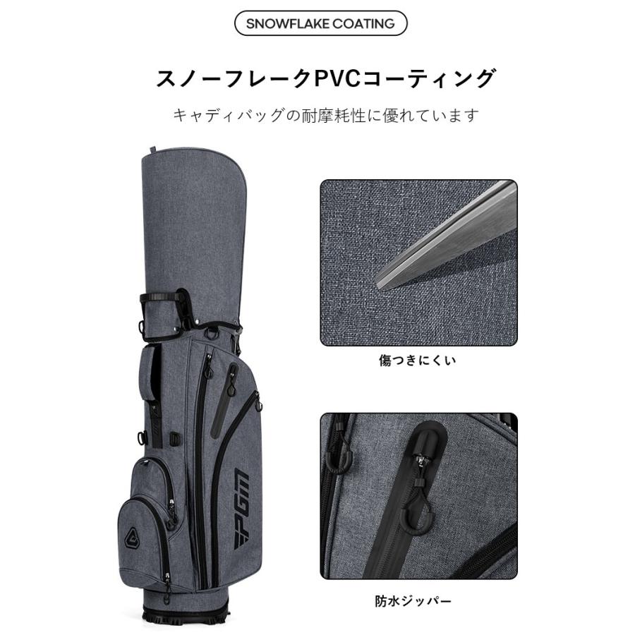 スタンド式キャディバッグ ゴルフ収納バッグ 軽量 自立型 118gcc08 : J