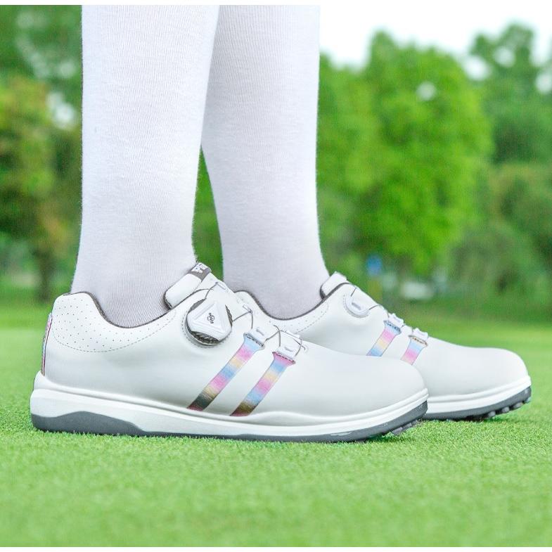 【新品】PGM ゴルフシューズ ホワイト ダイヤル式靴紐 スニーカー レディース 新品】PGM ゴルフシューズ ホワイト ダイヤル式靴紐 スニーカー レディース