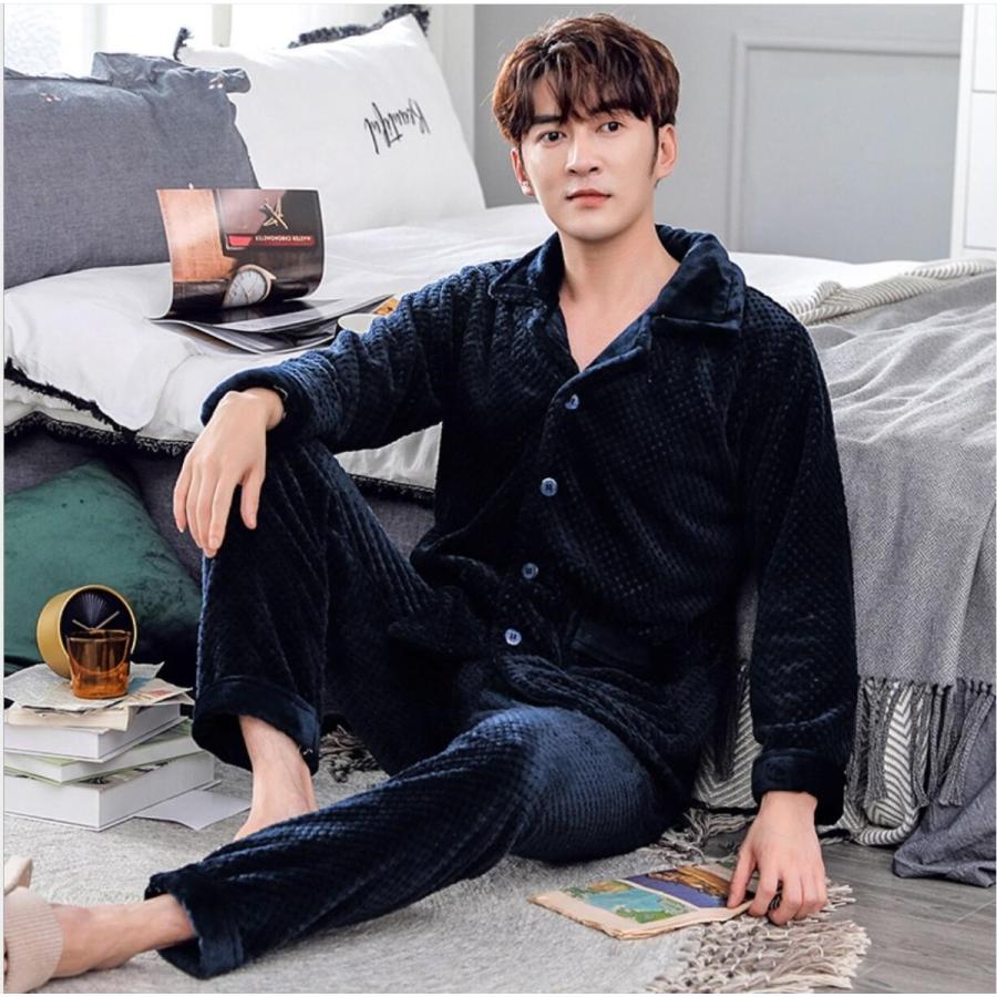 パジャマ メンズ ルームウェア 男性 冬用 長袖 上下セット ふわふわ もこもこ 柔らか 暖かい あったか 冬 部屋着 寝間着 超厚手 防寒対策 128pjm01 128pjm01 J Grows 通販 Yahoo ショッピング