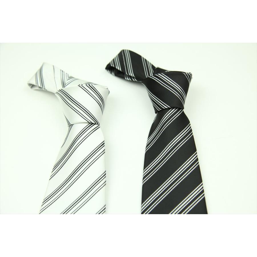 ネクタイ フォーマルタイ モーニング ホワイトorブラック ストライプ