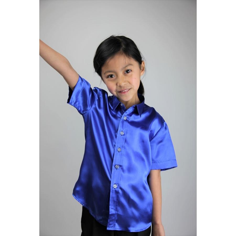 サテン半袖シャツ ブルー 22731544_52903350_1000.jpg