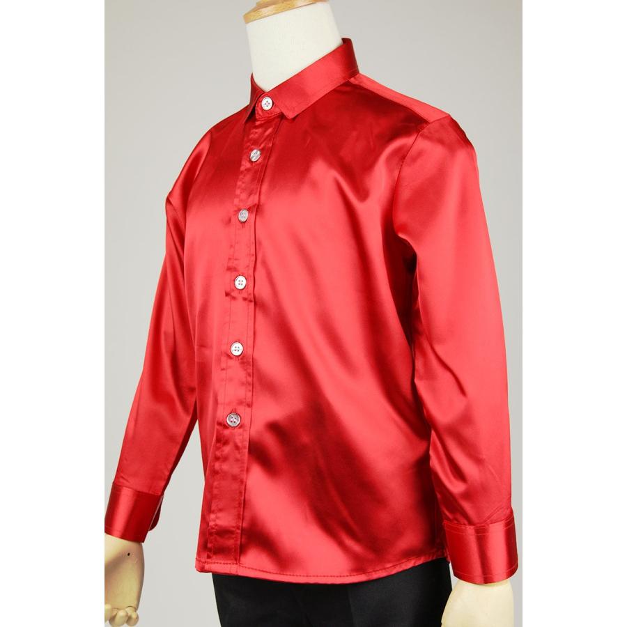 【新品未使用】Kith サテン セットアップ 赤 M サテンシャツ 訳あり キッズ 子供 ストレッチ生地 12色 100cm〜150cm