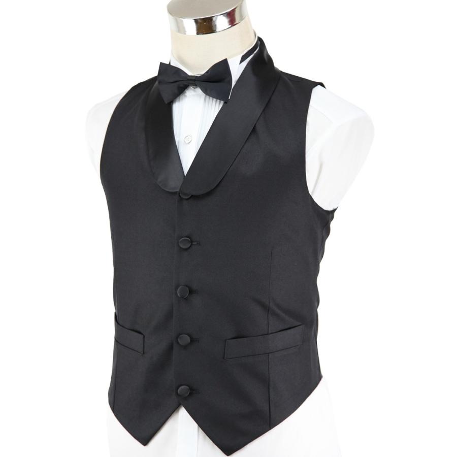 ベスト フォーマル ブラック ホワイト 蝶ネクタイ 2点セット