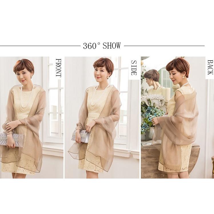 ビスチェドレス　ストール付き　ほぼ未使用　結婚式発表会に　高級感たっぷり　秋冬に DRESS+ ストール ショール レディース オーガンジー パール付き