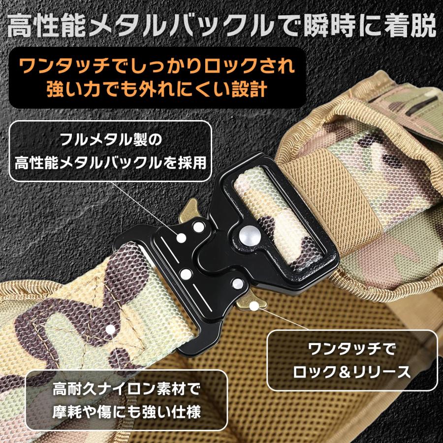 J-HARK サバゲー タクティカルベルト MOLLE対応 パッド付き 高性能