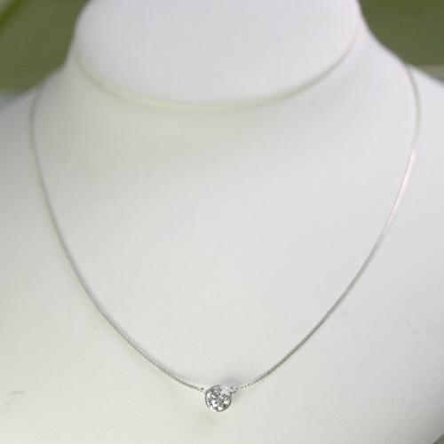 ダイヤモンド ネックレス プラチナ 一粒 0.4ct 鑑定書付 0.40ctup D