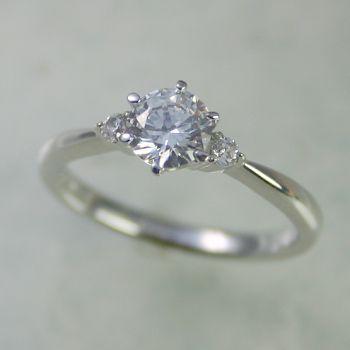婚約指輪 シンプル ダイヤモンド プラチナ 0.2カラット 鑑定書付 0.21 