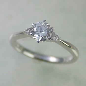 婚約指輪 シンプル ダイヤモンド 0.2カラット プラチナ 鑑定書付 0.262ct Eカラー I1クラス 3EXカット CGL