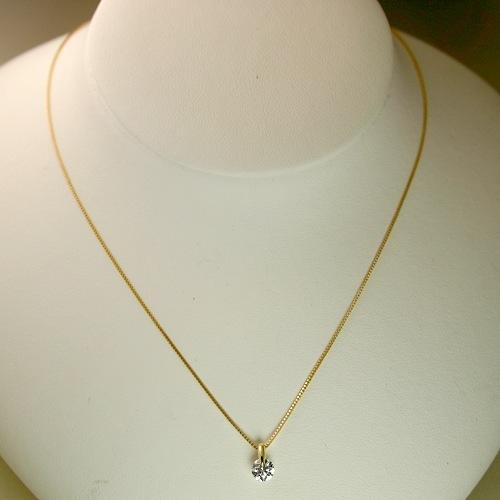ダイヤモンド ネックレス K18 一粒 1.0ct 鑑定書付 1.009ct Gカラー SI2クラス 3EXカット CGL_1