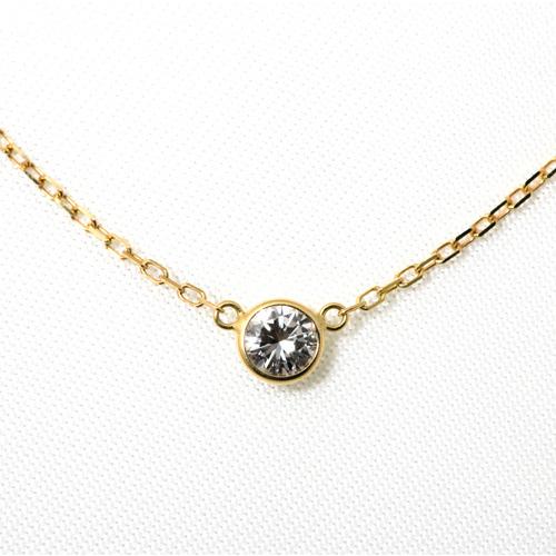 ダイヤモンド ネックレス K18 一粒 0.3ct 鑑定書付 0.328ct Gカラー 