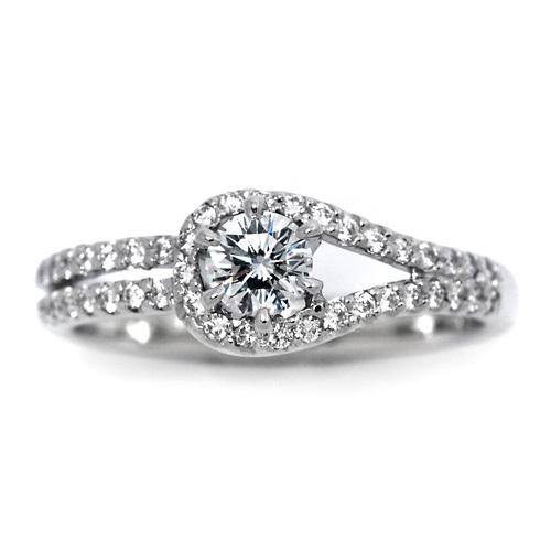 婚約指輪 安い プラチナ ダイヤモンド リング 0.4カラット 鑑定書付 0.408ct Dカラー VVS1クラス 3EXカット H&C CGL_1