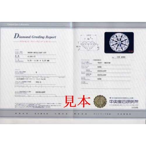 ダイヤモンド ルース 安い 0.2カラット 鑑定書付 0.220ct Hカラー SI1 