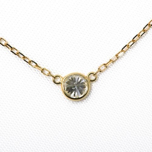 ダイヤモンド ネックレス K18 一粒 1.0ct 鑑定書付 1.024ct Dカラー SI2クラス 3EXカット H&C CGL_1
