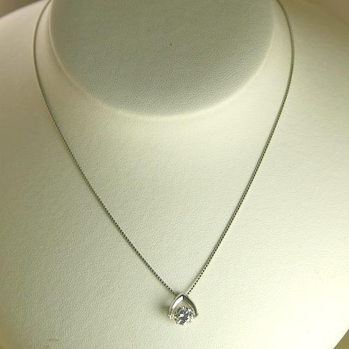 ダンシングストーン ダイヤモンド ネックレス 一粒 0.5ct 鑑定書付