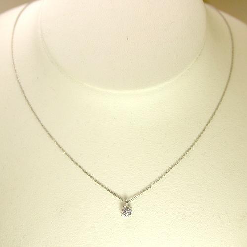 ダイヤモンド ネックレス プラチナ 一粒 0.5ct 鑑定書付 0.538ct F