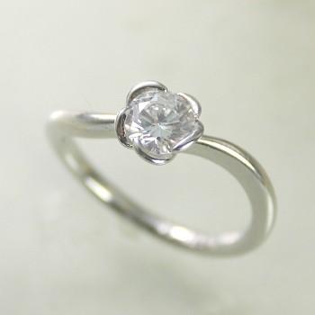 幅広type 婚約指輪 安い エンゲージリング プラチナ ダイヤモンド 0.4 ...