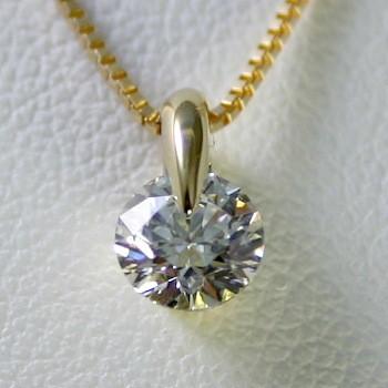 【あすつく】 一粒 ネックレス ダイヤモンド 本物 GIA 3EXカット SI2クラス Dカラー 0.45ct  鑑定書付 0.4カラット ゴールド ネックレス、ペンダント