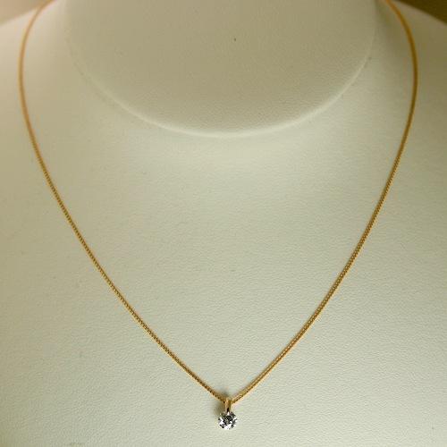 ダイヤモンド ネックレス K18PG 一粒 1.0ct 鑑定書付 1.110ct Dカラー SI2クラス EXカット CGL_1