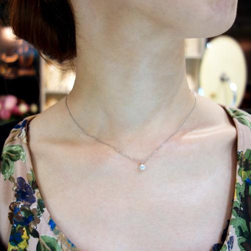ダイヤモンド ネックレス プラチナ 一粒 1.0ct 鑑定書付 1.110ct Dカラー SI2クラス EXカット CGL_1