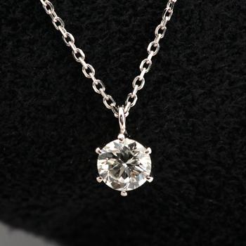 ダイヤモンド ネックレス 一粒 プラチナ 0.3カラット 鑑定書付 0.308ct 