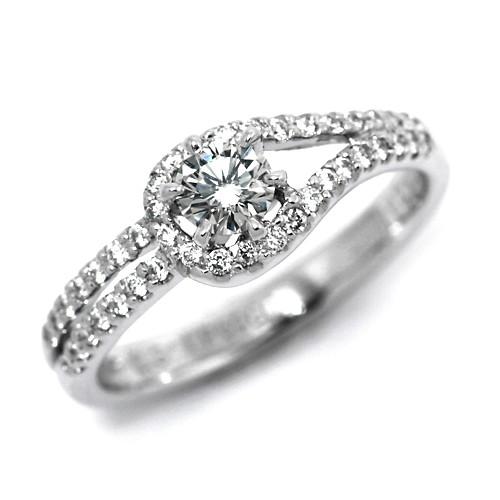 婚約指輪 安い ダイヤモンド リング プラチナ 0.3カラット 鑑定書付
