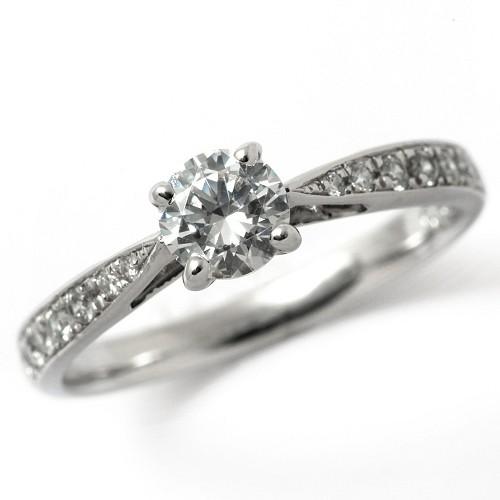 婚約指輪 安い エンゲージリング ダイヤモンド リング プラチナ 0.4カラット 鑑定書付 0.48ct Eカラー SI1クラス 3EXカット GIA
