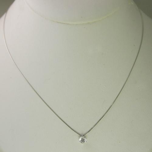 ダイヤモンド ネックレス 一粒 プラチナ 0.2カラット 鑑定書付 0.214ct