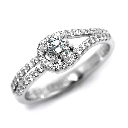 婚約指輪 エンゲージリング ダイヤモンド 0.4ct プラチナ GIA鑑定書付 