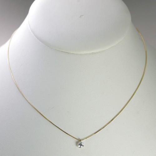 ダイヤモンド ネックレス K18 一粒 0.3ct 鑑定書付 0.318ct Gカラー