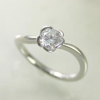 婚約指輪 ダイヤモンド 0.3カラット プラチナ 鑑定書付 0.345ct D 
