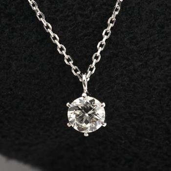 ダイヤモンド ネックレス プラチナ 一粒 0.5ct 鑑定書付 0.591ct D 