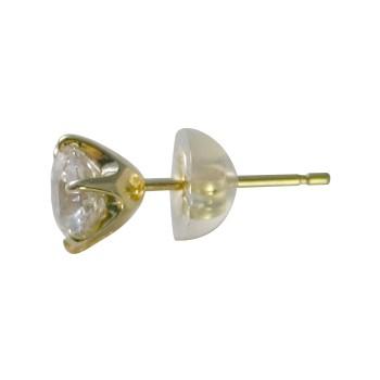 ダイヤモンド ピアス 一粒 片耳 K18 0.5カラット 鑑定書付 0.59ct D