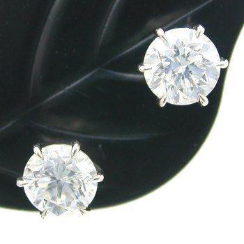 ダイヤモンド ピアス 一粒 プラチナ 1.0ct 鑑定書付 1.00ctup Dカラー 