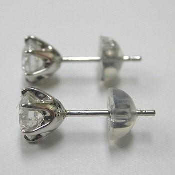 ダイヤモンド ピアス 一粒 0.8カラット プラチナ 鑑定書付 0.8  