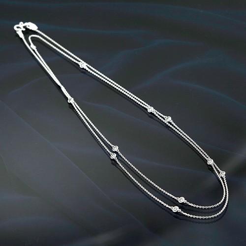 ダイヤモンド ステーションネックレス プラチナ 1.00ct : Jジュエリー 