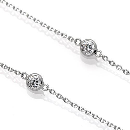 ダイヤモンド ステーションネックレス プラチナ 1.00ct : Jジュエリー 