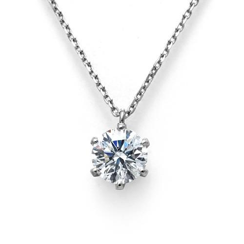 ダイヤモンド ネックレス 一粒 プラチナ 0.7ct 鑑定書付 0.707ct H