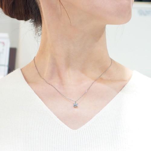 ダイヤモンド ネックレス 一粒 プラチナ 0.7ct 鑑定書付 0.707ct H