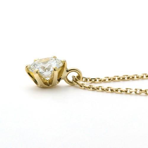ダイヤモンド ネックレス 一粒 K18 0.3ct 鑑定書付 0.305ct Fカラー