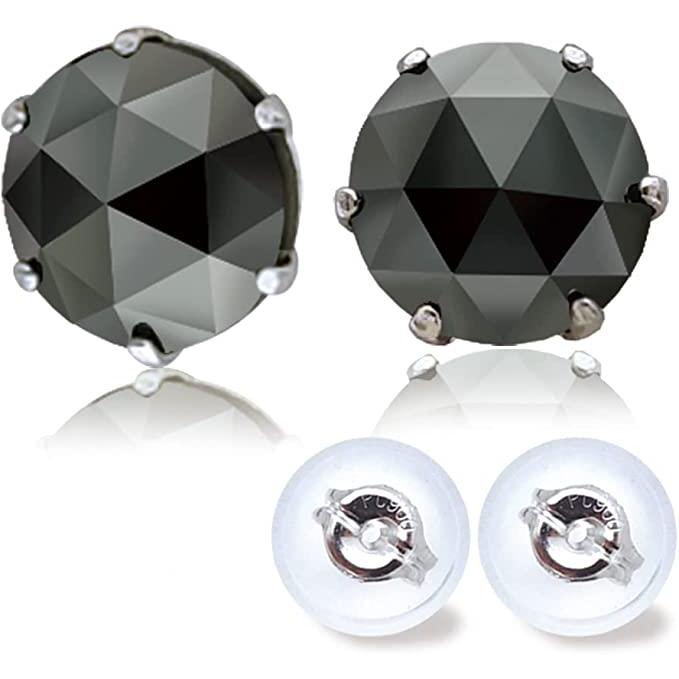 計0.5ct(0.25ct×2) 天然 ブラックダイヤモンド 黒 Pt900 ピアス