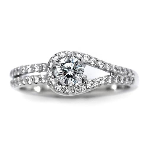 婚約指輪 安い プラチナ ダイヤモンド リング 0.4カラット 鑑定書付 0.410ct Fカラー　VS2クラス 3EXカット H&C CGL 通販_1