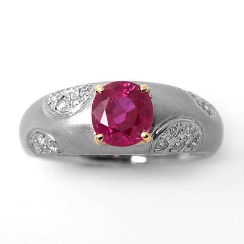 ルビー リング ダイヤモンド プラチナ 7月 誕生石 1.43ct 0.15ct : J 