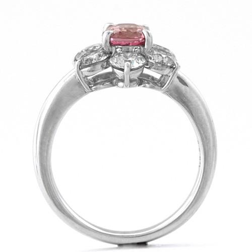 パパラチアサファイア リング 非加熱 ダイヤモンド プラチナ 9月の  