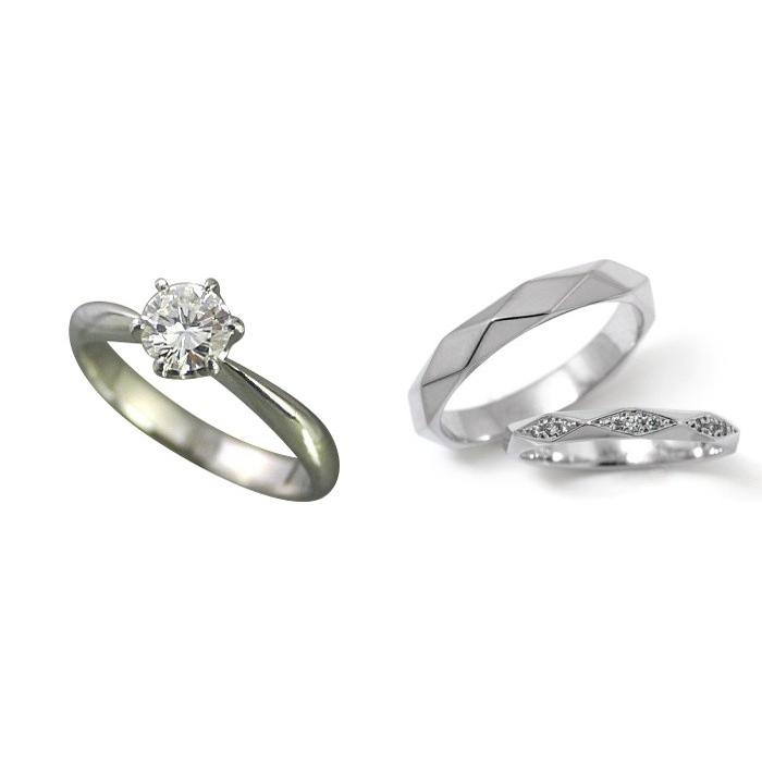フローラル 婚約指輪 安い 結婚指輪 セットリング ダイヤモンド